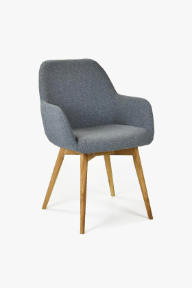 Designová stolička s podrúčkami, Sky tmavosivá